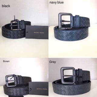 New Bottega Veneta Belt 3.5 cm  🖤Black  🐳Navy Blue 🐘Grey        ✅อุปกรณ์ : ถุงผ้า การ์ด  🌟🎊ราคา 15,999฿