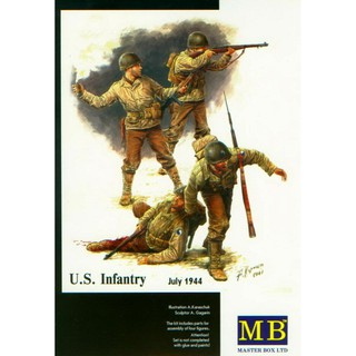 ฟิกเกอร์โมเดล Master Box Model 1/35 MB3521 U.S. Infantry, July 1944