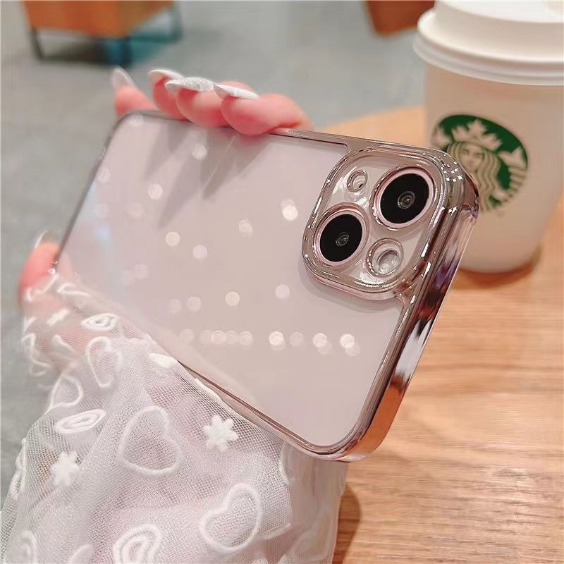 เคสซิลิโคนใส กรอบสี่เหลี่ยม หรูหรา สําหรับ iPhone 14 11 12 13 Pro Max 14Plus Mini X XR 6 6S 7 8 Plus SE 2020