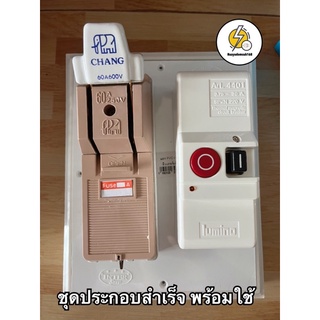 ชุดแผงประกอบสำเส็จ คัทเอาท์ ตรา ช้าง 2P 60A + ตัวตัดไฟอัตโนมัติ ยี่ห้อ Lumino พร้อมใช้งาน