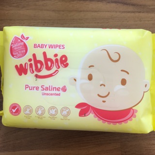 Wibbie baby wet wipes ผ้าเปียก ทิชชู่เปียกวิบบี้ สูตรน้ำเกลือ pure saline ไม่มีสี ไม่มีกลิ่น ขายดีมาก พร้อมส่งทันที