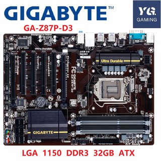 For Gigabyte GA-Z87P-D3 Original Used Desktop Motherboard Z87P-D3 Z87 LGA 1150 i3 i5 i7 DDR3 32G ATX