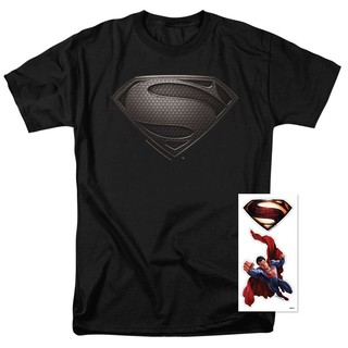 เสื้อยืดโอเวอร์ไซส์เสื้อยืดพิมพ์ลาย Superman สำหรับผู้ชายสีดำS-3XL