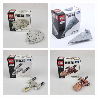 JAPAN TOMICA STARWAR TSW-01/04/05/06 MILLENNIUM FALCON Y-WING LANDSPEEDER DIECAST MODEL