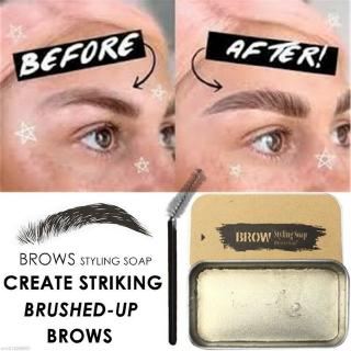 Wild Eyebrow Shaping Soap, Long Lasting 3D Eyebrow Soap Wax with Brush,Waterproof Brows Styling Soap