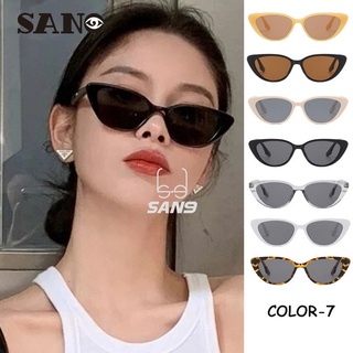 【พร้อมส่ง】COD (San9) แว่นตากันแดด กรอบทรงสามเหลี่ยม ขนาดเล็ก สีดํา สําหรับผู้หญิง