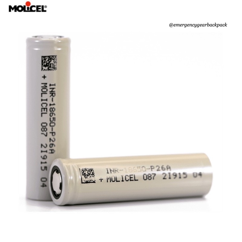 Molicel P26A INR18650 2600mAh 3.6V 35A High-drain-Li-ion battery