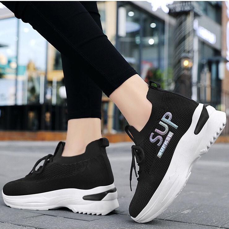 💗💗 พร้อมส่ง 💗💗 ️(มี 3 สี) AIR - SUP  รองเท้าผ้าใบแฟชั่นเกาหลี รองเท้าเสริมส้น สูง 7 cm.