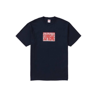 tshirtเสื้อยืดคอกลมฤดูร้อนใหม่พร้อมส่ง ของแท้ Supreme SS19 Who the Fc*k Tee NavySto4XL