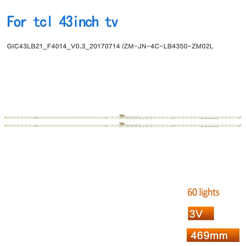Led Strip 2 ชิ้น/เซ็ต Backlight สําหรับ TCL 43P6F 43T2F Backlight Strip GIC43LB21_F4014 ZM-JN-4C-LB4