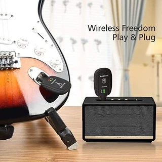 ระบบกีต้าร์ไร้สาย 2.4GHZ เครื่องส่งสัญญาณกีต้าร์ไฟฟ้าพร้อมแบตเตอรี่ลิเธียมแบบชาร์จไฟได้ในตัวสำหรับ 20Hz-20kHz สำหรับกีตา