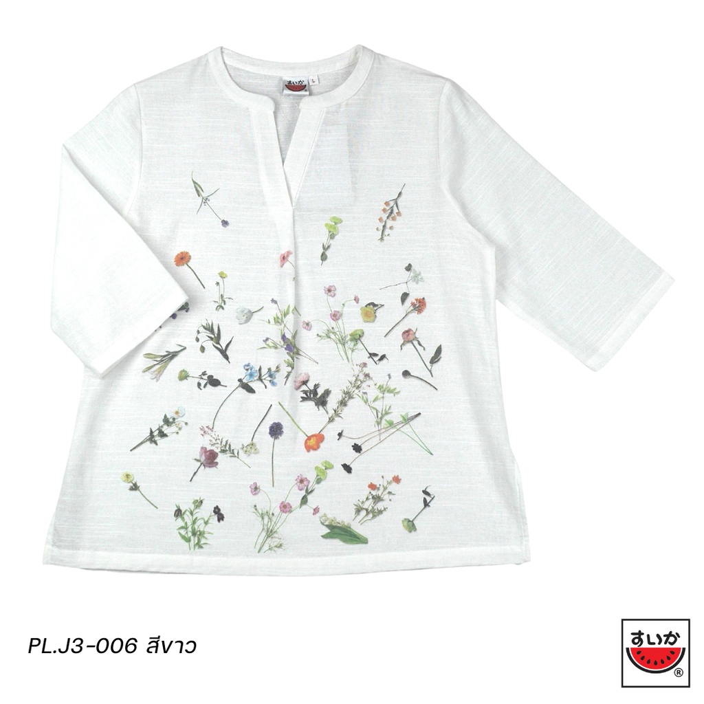 แตงโม (SUIKA) คอจีนแขนสามส่วน (ผ้าฝ้าย ผ้าไม่ยืด) (PL.J3-006 - 007)