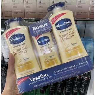 Vaseline Intensive Care Essential Healing Body Lotion  Pack 3 pcs. ( 600ml. *2 + 295 ML. )