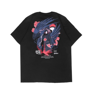 เสื้อยืดแขนสั้นพิมพ์ลาย Anime Naruto - Uchiha Itachi 3 มิติแฟชั่นสําหรับผู้ชาย