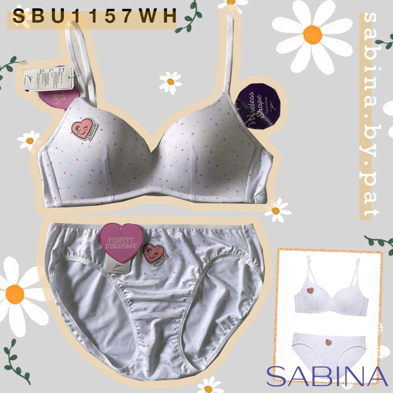 Sabina ชุดชั้นใน รุ่น Pretty Perfect รหัส SBU1157WH SUU1157WH สีขาว