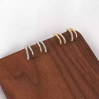 ต่างหูประดับเพชร แฟชั่น สไตล์เกาหลี เครื่องประดับ
