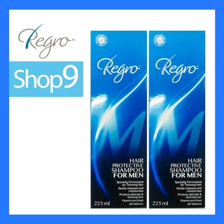 REGRO HAIR PROTECTIVE SHAMPOO FOR MEN  EXP 04/24 แชมพูป้องกันผมร่วง สำหรับสุภาพบุรุษ 225ML. X 2 ขวด