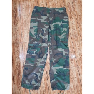 กางเกงทหารUS ARMY NOMEX woodland ผ้าหน่วงไฟ LARGE REGULAR เอว36"-40"ตึง41"