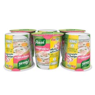 คนอร์คัพ โจ๊กกึ่งสำเร็จรูป รสหมูสาหร่าย 35 กรัม x 6 ถ้วย KNORR Cup Instant Porridge with Pork &amp; Seaweed 35 g. Pack 6