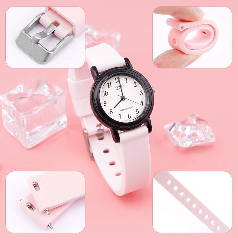 สายนาฬิกาข้อมือซิลิโคน สีดํา สําหรับ Casio LQ-139 LQ130 LQ140