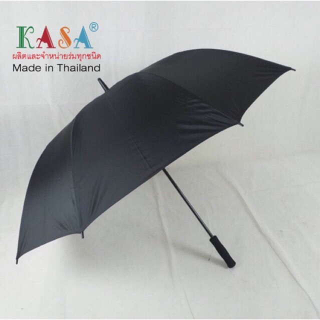 ร่มดำ ร่มถวายพระ รหัส30FA-2 30นิ้ว เปิดออโต้ แกนไฟเบอร์ ผ้าUV ด้ามพลาสติก กันแดด กันน้ำ ผลิตในไทย golf umbrella
