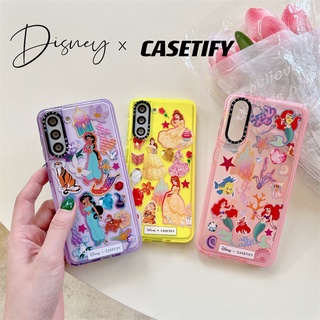 Casetify เคสโทรศัพท์มือถือ ซิลิโคนนิ่ม TPU ใส กันกระแทก ลายนางเงือกดิสนีย์ สําหรับ Samsung Galaxy S22 Plus S22Ultra S21Plus S21Ultra S20Plus S20Ultra