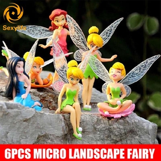 6 ชิ้น / เซ็ต Fairy Garden Miniatures DIY เครื่องประดับตกแต่งงานฝีมือรูปแกะสลักไมโครภูมิทัศน์ดอกไม้ตุ๊กตานางฟ้าอุปกรณ์ทำสวนเครื่องประดับขนาดเล็ก Laraine Pixie Fly Wing ตุ๊กตาตกแต่งสวน / ดอกไม้ Fairy Miniature Garden Decor