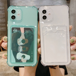 เคสใสใส่บัตร ขอบกันกระแทก for Xiaomi Redmi Note 10 Pro 12 11 9A 9C 9T 10C 9 8 9S 10S 11S Poco X3 X5Pro 12T Mi 13 12 Lite