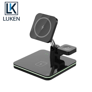 Luken 3 in 1 แท่นชาร์จแม่เหล็กไร้สาย สําหรับ iP 13 11 12 X 8 Samsung Macsafe Watch 7 6 Airpo Pro