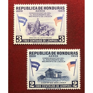 แสตมป์REPUBLICA DE HONDURAS จำนวน 2 ดวงไม่ใช้งาน ปี 1959