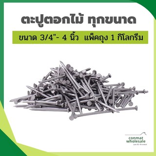 ตะปู ตะปูตอกไม้ ขนาด 3/4"-4 นิ้ว บรรจุถุงละ1กิโลกรัม อย่างดีปลายไม่เป็นหางปลา