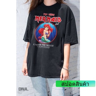 ROUND คอลูกเรือเสื้อยืดลำลอง🌈Styleเสื้อยืดOversize MERMAID พร้อมส่ง💜new💜 ผ้าคอตตอล อก44”S to4XL-4XL