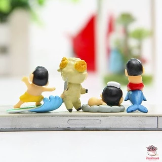ชินจังเที่ยวทะเล [ เซต 8 ชิ้น ] ตุ๊กตาจิ๋ว โมเดลจิ๋ว แต่งสวน