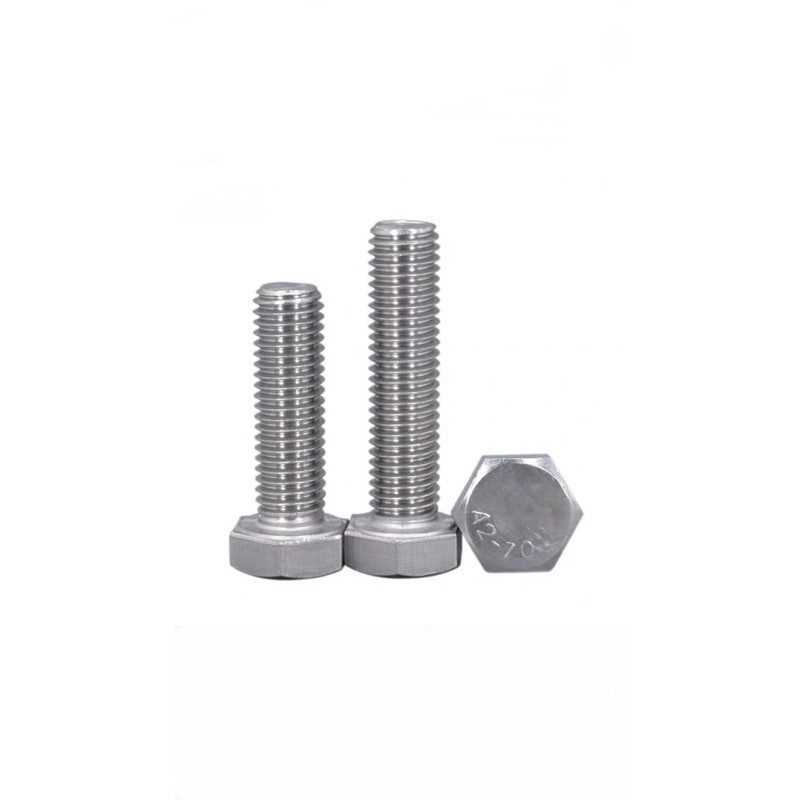 สกรูหัวเหลี่ยม สแตนเลส 1/4” ( 2 หุน ) 20 เกลียวนิ้่ว ยาว 1/2" - 6" แพ็ก 100 / 50 / 30 ตัว