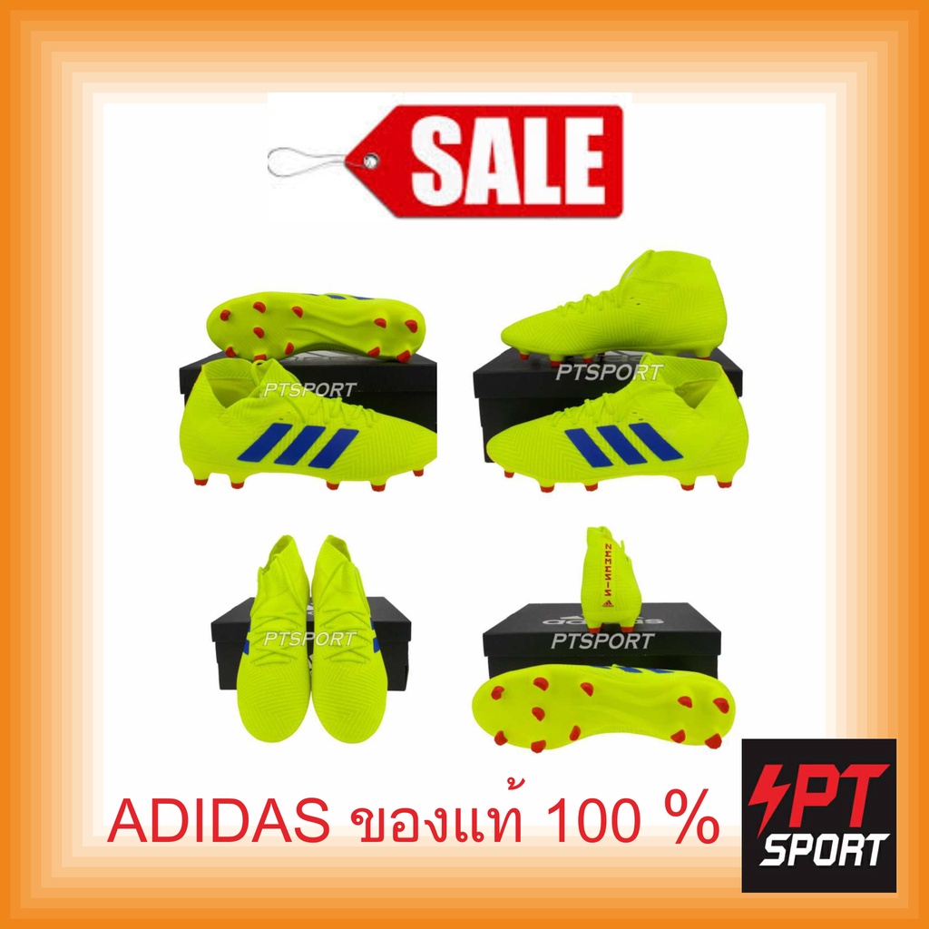 รองเท้ากีฬา รองเท้าสตั๊ด Adidas BB-9438 NEMEZIZ 18.3 FG เหลืองน้ำเงิน