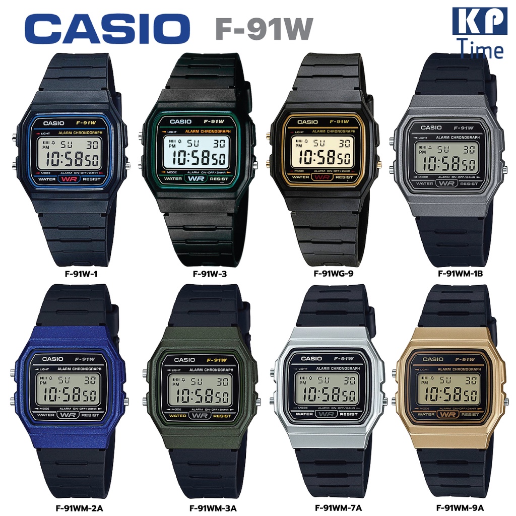 Casio นาฬิกาข้อมือผู้ชาย/ผู้หญิง สายเรซิน รุ่น F-91W ของแท้ประกันศูนย์ CMG