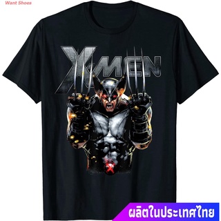 เสื้อยืดคอกลมเสื้อยืดกีฬา Marvel X-Men Wolverine Full Metal Razor Edge Graphic T-Shirt Mens Womens T-shirtsS-3XL