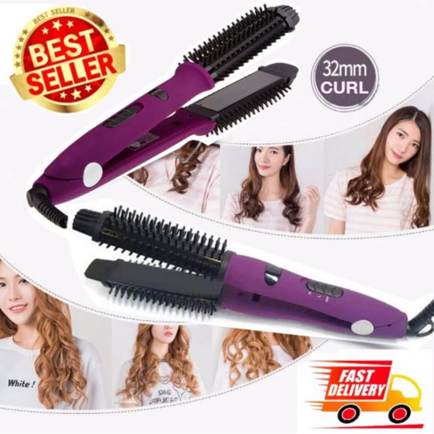 Ceram'Styler 4 in 1 Ionic Styler Proที่ม้วนผมและหนีบผม Volumizes Hair Styling Ceramic (Purple)