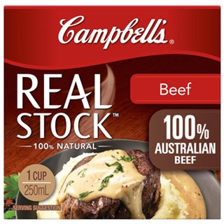 🔥แนะนำ!! Campbells Real Stock Beef 250 ml ชุปข้นรสเนื้อวัว คุณภาพระดับพรีเมี่ยม