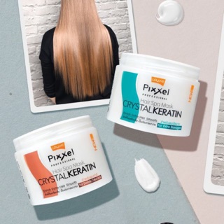 Pixxel Hair Spa Mask CRYSTAL KERATIN สำหรับผมทำสีและผมเสียมาก 450กรัม