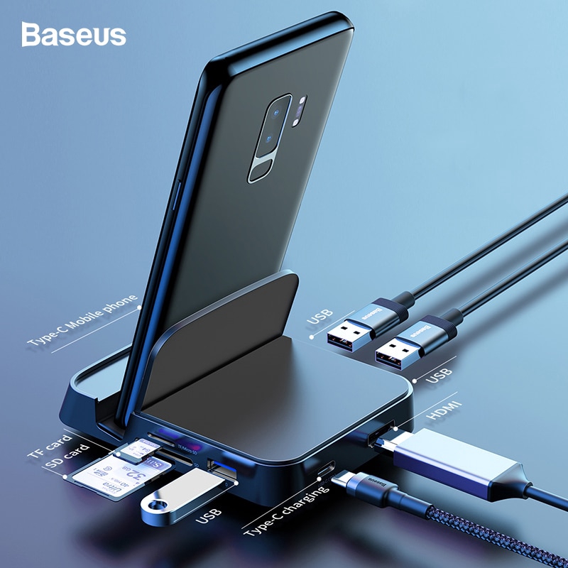 อะแดปเตอร์ Baseus USB Type C Hub สำหรับ Samsung S 10 S 9 dex Pad Station USB-C to HDMI