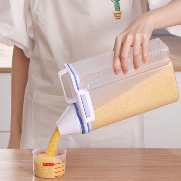[Home] กล่องข้าวสาร พร้อมถ้วยตวง ห้องครัว