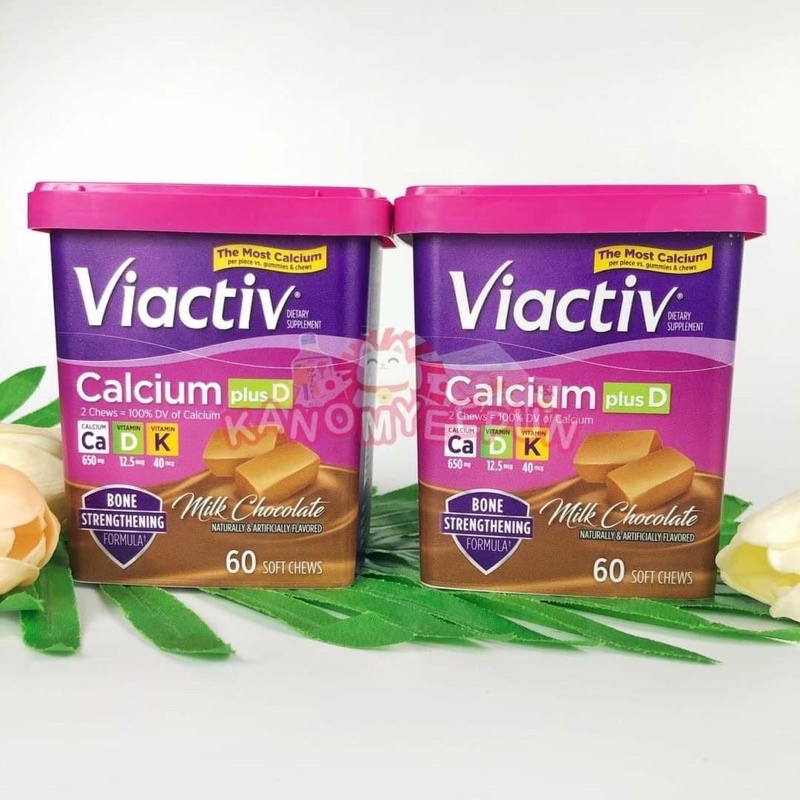 ของแท้จากอเมริกา Viactiv Calcium Plus D, Soft Chews Milk Chocolate แคลเซียมรักษา เสริมสร้างกระดูกที่