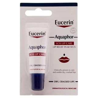 😊ฉลากไทยแท้💯 Eucerin lip Aquaphor SOS lip care 10 ml ยูเซอริน อควาฟอร์ ลิป แคร์ 10 กรัม ฟื้นบำรุงริมฝีปาก