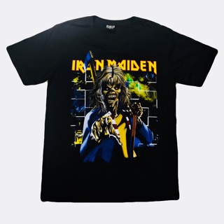 เสื้อยืดผ้าฝ้าย เสื้อยืดวงร็อค iron maiden