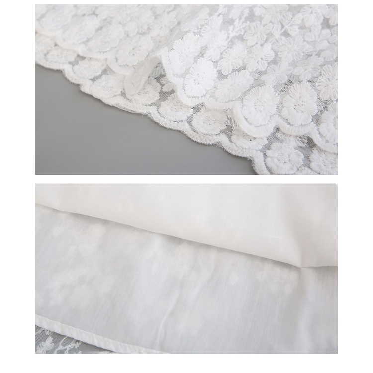 ชุดเดรสเจ้าหญิง ผ้าลูกไม้ สีขาว แฟชั่นฤดูร้อน สําหรับเด็กผู้หญิง วัยรุ่น ใส่ไปงานปาร์ตี้ งานแต่งงาน - รูปที่ 4