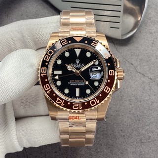 ROLEX GMT MASTER ii ประเภทกรีนนิชหน้าปัดสีดำนาฬิกาแฟชั่นผู้ชาย