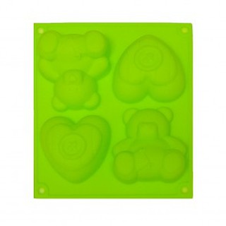 SOAP SILICONE MOLD - แม่พิมพ์สบู่ ซิลิโคน รูปหมี+หัวใจ