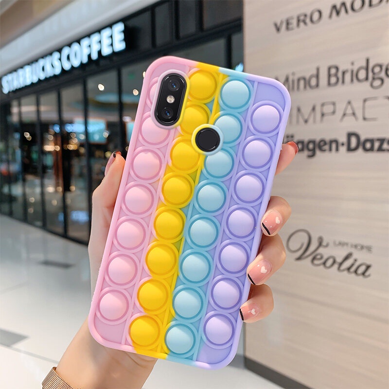 CASE POP IT VIVO Y91 Y93 Y95 Y91C OPPO RENO 4F RENO5 SOFTCASE CUTE POP IT CASE COLOR FLEXIBLE RAISED