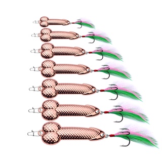 Sequins Spoon Fishing Lures with Feather Hook Metal Bait for Freshwater and Seawater